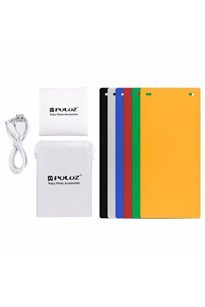 Tianya Puluz 2 Adet Led Şerit Işıklı 23x24cm 6 Fonlu Fotograf Ürün Çekim Çadırı Kutusu Light Box