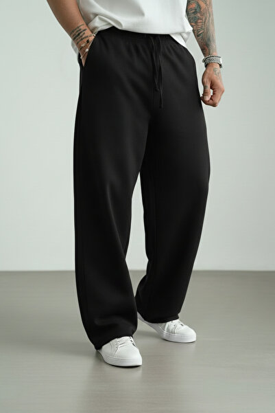 A&O Style Men's Baggy Elastic Waist Drawstring Gabardine Fabric Trousers