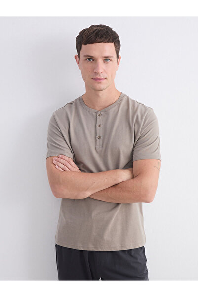 LC Waikiki Top de pijama pentru bărbați, cu mânecă scurtă, cu gât turnat, sez...