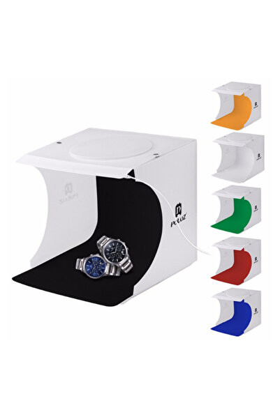 Tianya Puluz 2 Adet Led Şerit Işıklı 23x24cm 6 Fonlu Fotograf Ürün Çekim Çadı...