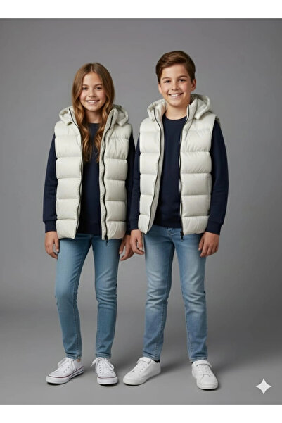 Yonca Çocuk VK Kids 0028 Unisex Çocuk Kapşonlu Şişme Yelek Kız-Erkek Çocuk