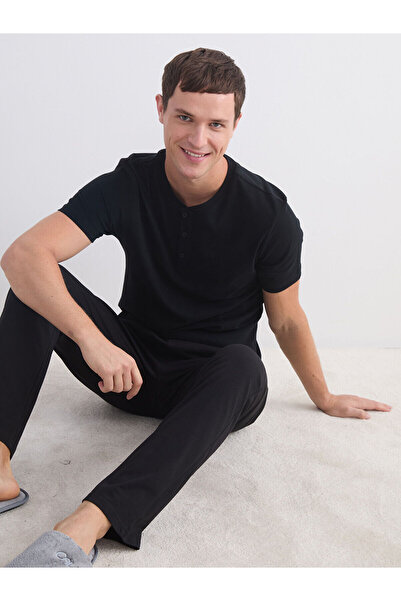 LC Waikiki Top de pijama pentru bărbați Peak New Season guler rotund cu mânec...