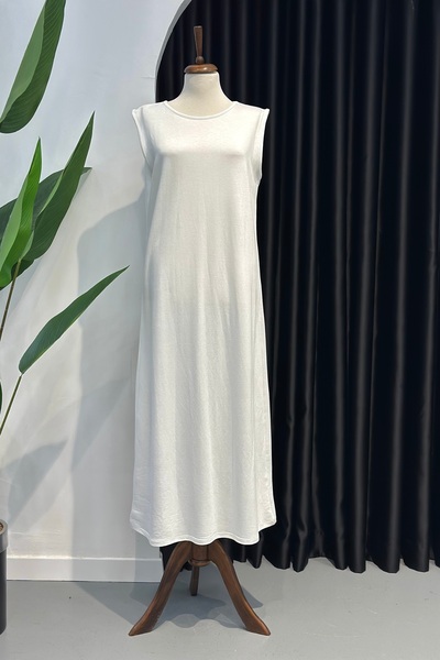 İmajButik فستان داخلي بدون أكمام برقبة دائرية من إكرو