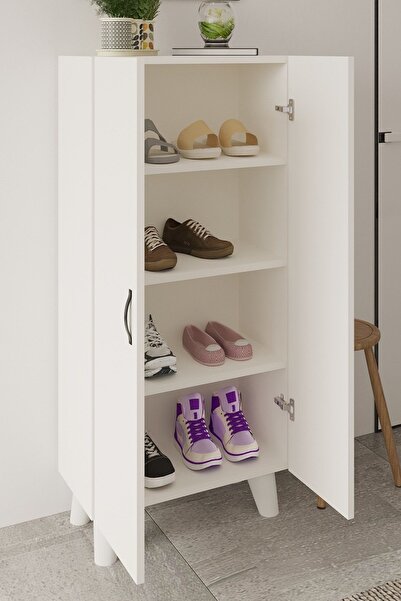 KZY 12r 4 Raflı 2 Kapaklı Ayakkabı Dolabı Ayakkabılık Çok Amaçlı Dolap Kiler ...