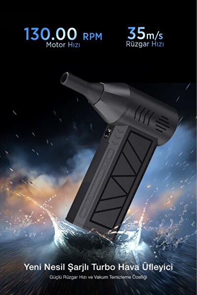 Kensa Turbo Mini Hava Üfleyici Jet Fan – 3 Kademeli Güçlü Üfleme, Toz Temizle...