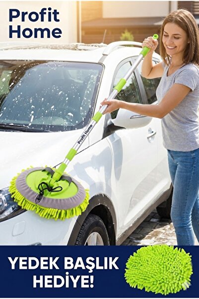 Profit Home Çok Fonksiyonlu 2 In 1 Mikrofiber Araba Yıkama Fırçası Teleskopik...