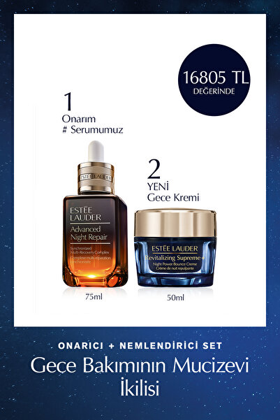 Estee Lauder Gece Bakımının Mucizevi İkilisi Onarıcı Set - Serum 75ml, Bounce...