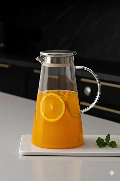 Maloria Metal Süzgeç Kapaklı Borosilikat Sürahi | 1.8lt