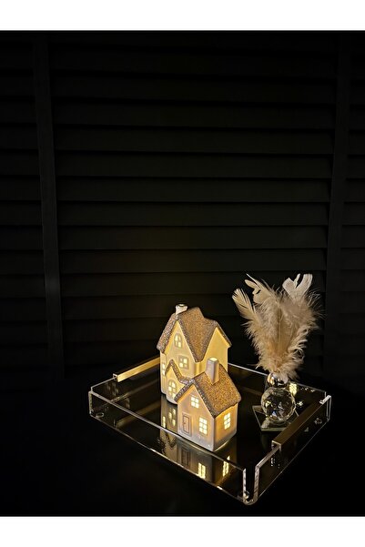 Tanrıkulu Design Düz Kulp Pleksi Sunum Tepsisi