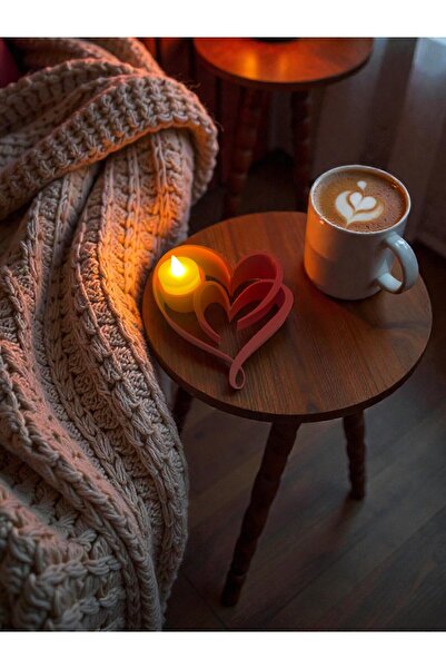 AKTASTORE Dekoratif Kalp Mumluk | Romantik LED Mum Tutucu | Sevgiliye Hediye