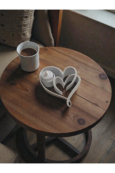 AKTASTORE Dekoratif Kalp Mumluk | Romantik LED Mum Tutucu | Sevgiliye Hediye