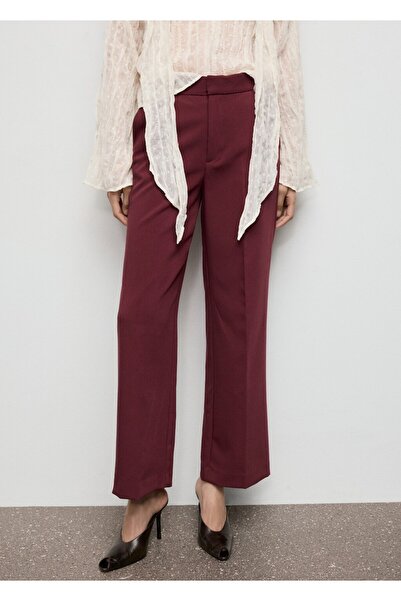 MANGO Woman Yüksek bel düz kesim pantolon