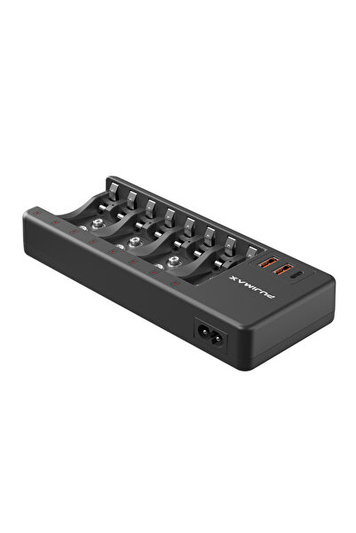 Choice1 US Black PUJIMAX 8-Slot Multi-charger With AC Cable Battery Charger 1...