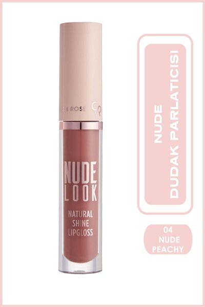 Golden Rose Nude Look Natural Shine Lipgloss 04 Peachy Nude Dudak Parlatıcısı...