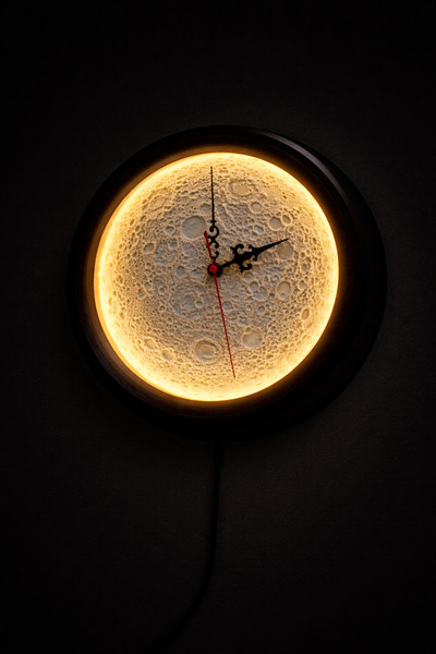 ZORO Ay Işığı LED Aydınlatmalı Dekoratif Duvar Saati 20CM