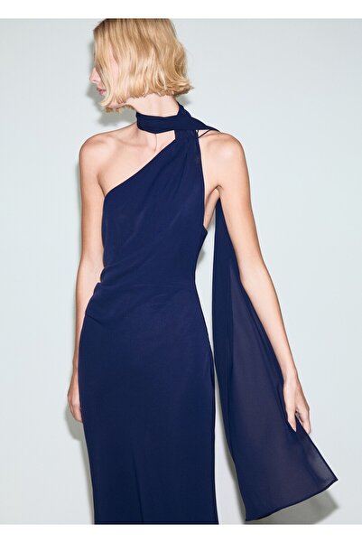 MANGO Woman Şal detaylı asimetrik elbise