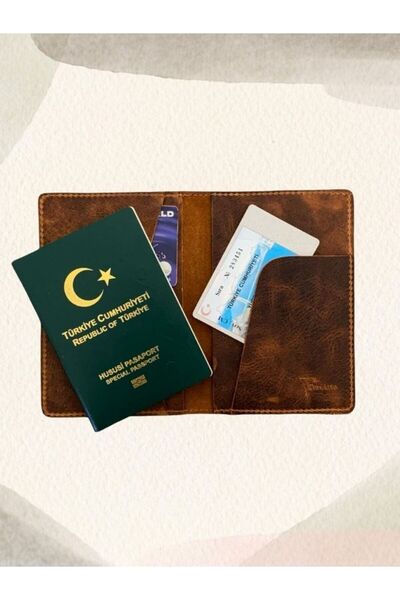 TeriArte Hakiki Deri Pasaportluk, Gerçek Deri Pasaport Cüzdanı, Seyahat Cüzda...