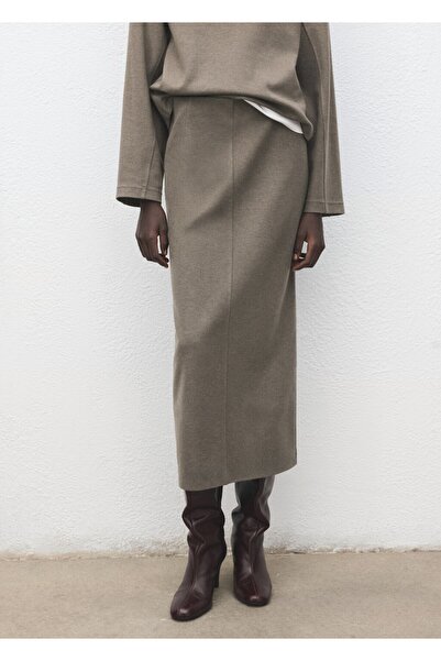 MANGO Woman Yırtmaçlı kalem etek