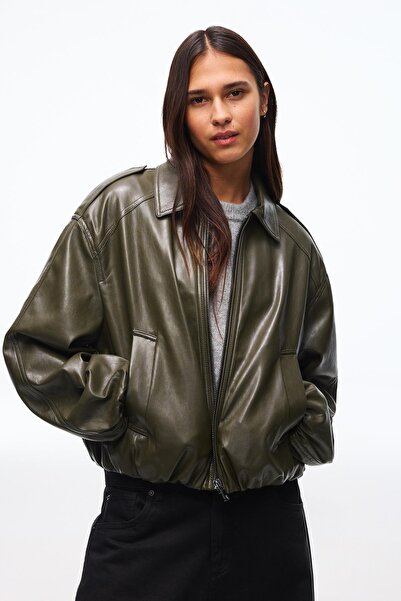 Bershka Balon kesim suni deri ceket