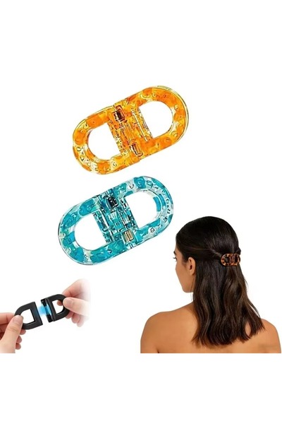 Haziran Accessory Magnetic Clip Women's Buckle, 1 Pair (2 Pieces) Orange Color