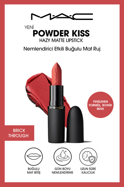 M.A.C Powder Kiss Hazy Matte Lipstick Nemlendirici Etkili Buğulu Mat Ruj - Br...