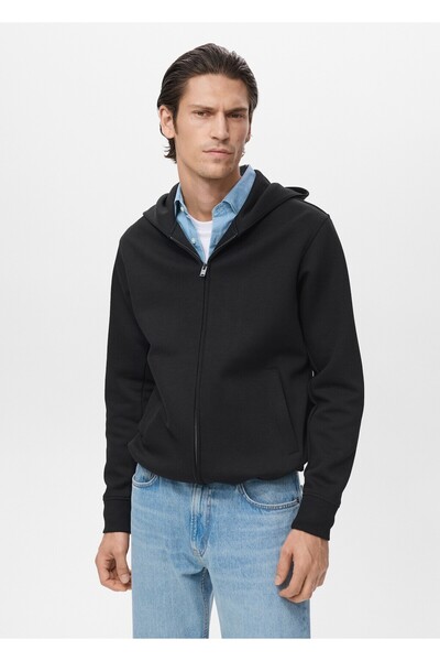 MANGO Man Kapüşonlu fermuarlı sweatshirt