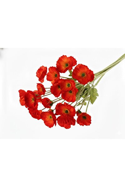 Lilac Home Yapay Çiçek 4lü Gelincik Dalı 60 cm Alev Turuncu