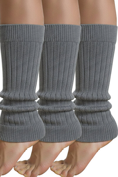 mrmpro Зимни дамски памучни плетени гребени за крака, 3 чифта