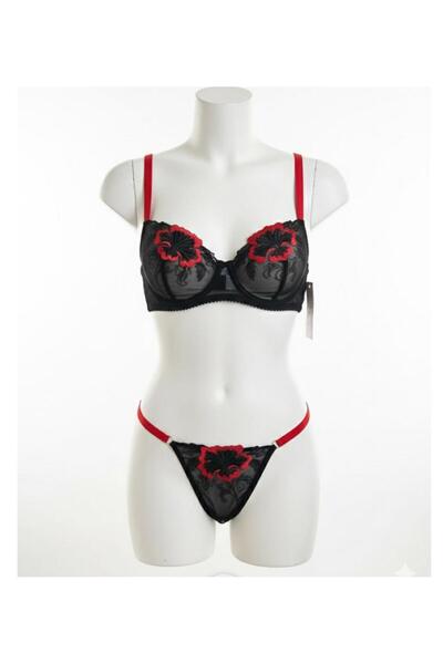 eleos Çiçek Işlemeli Iç Çamaşırı Takımı