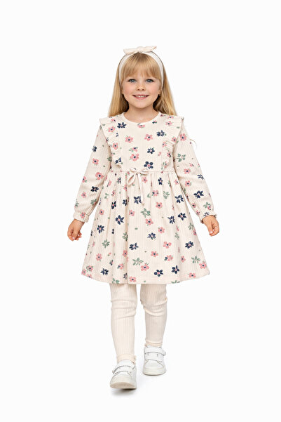 minella kids فستان مزين بالزهور لعمر 2/5 سنوات مريح للارتداء