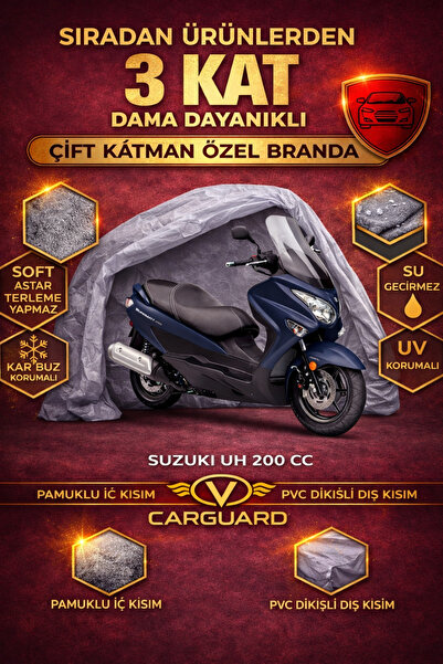CarGuard غطاء محرك دراجة نارية سوزوكي بورجمان Uh 200 سي سي قماش مجدّل - متواف...