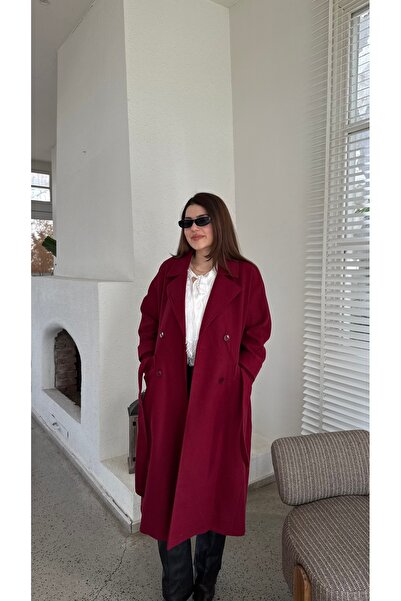 MODA BORDO UZUN KAŞE KABAN