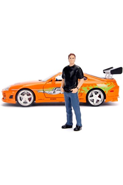 Jada Hızlı ve Öfkeli Fast and Furious 1995 Toyota Supra 1:24 Pres Döküm Araba  Brian O'Conner Figürlü