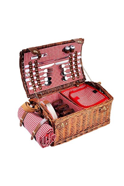 Picnicco 4 Kişilik Pötikare Desenli Piknik Sepeti (nz-06)