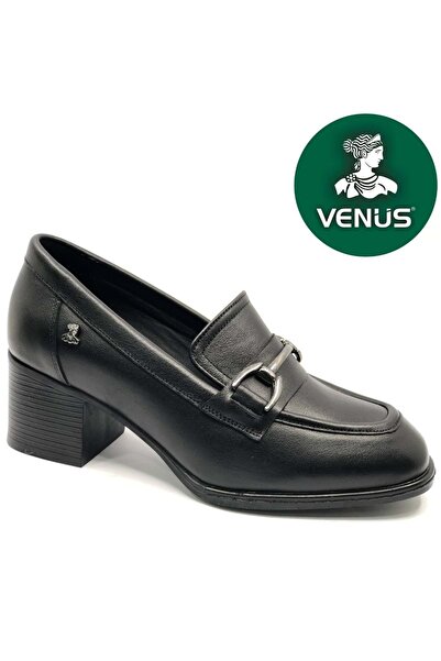 Venüs Azure Genuine Leather Women's Heeled Shoes Black