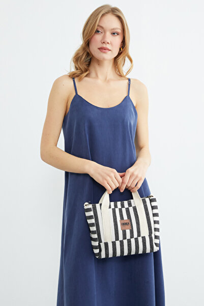 Fulla Moda Basic Yazı Baskılı Keten Çanta