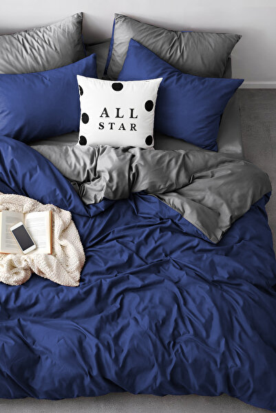 Always Set cuvertură de pilota dublă cu elastic, cu două fețe, albastru marin...