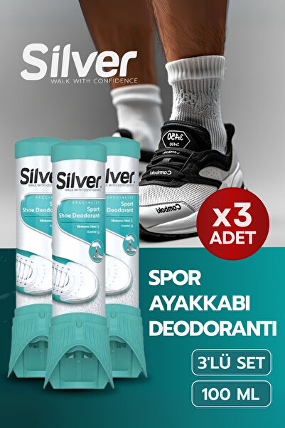 Silver Ayakkabı Deodorantı Koku Giderici Önleyici Sprey Fresh Up 100ml 3 Adet