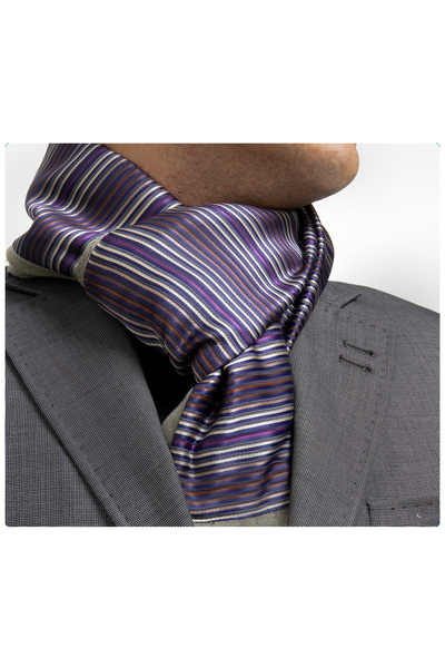 Exve Exclusive Eșarfă dublă din jacquard cu dungi violet