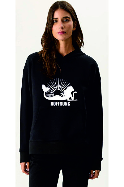 HOFFNUNG unisex Βαμβακερό oversize "MERMAID HOFFNUNG" με στάμπα, άνετο καθημε...