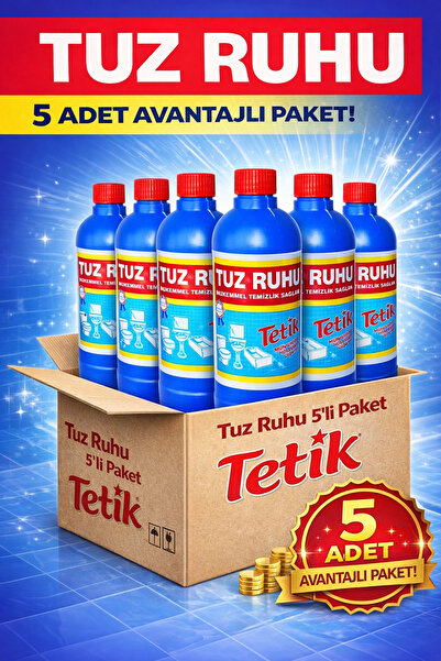TETİKOĞLU KİMYA Tuz Ruhu 600 ml 5 Adet