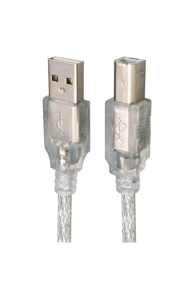 Powermaster PM-13012 Şeffaf 1.5 Metre USB 2.0 Yazıcı Kablosu