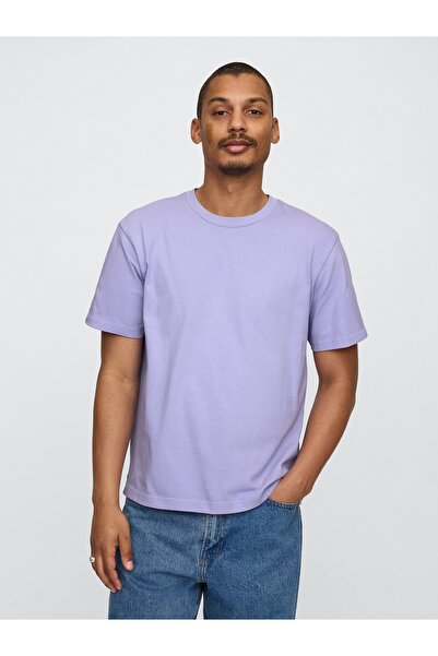 GAP Erkek Lila Heavyweight Original T-Shirt