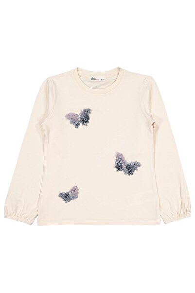 Civil Girls Hanorac brodat cu fluturi pentru copii de 6-9 ani - Fil Dişi