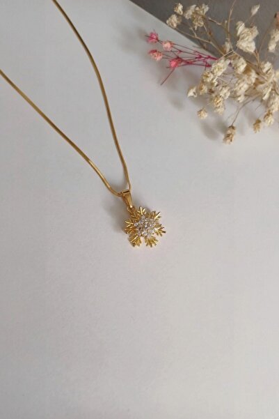 stainless steell ندفة الثلج تحت عنوان الزركون حجر الدورية الصلب قلادة