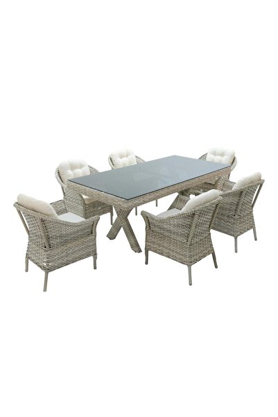 ReHome Spark | Rehome 100x200 Rattan Bahçe Masa Takımı | 316