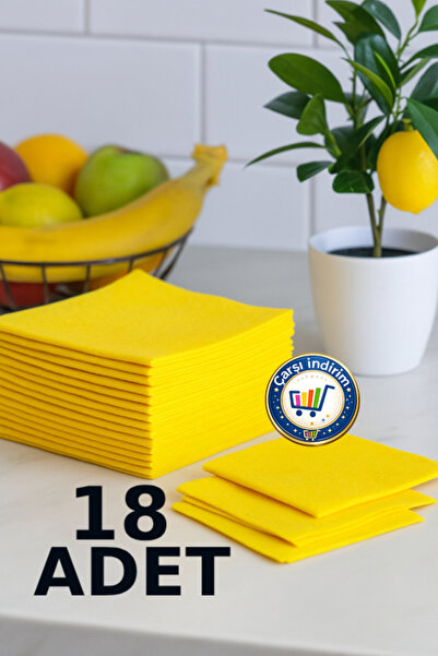 nistabolje 18 Adet Genel Mutfak Bezi Sarı Bez 30 X 35 Cm Temizlik Bezi