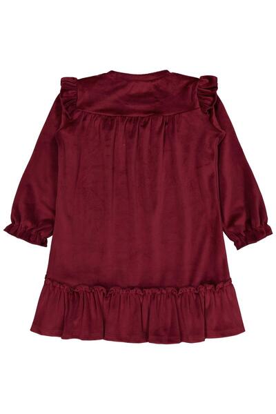 Civil Girls 6-9 Yaş Elbise - Bordo 9-10 Yaş