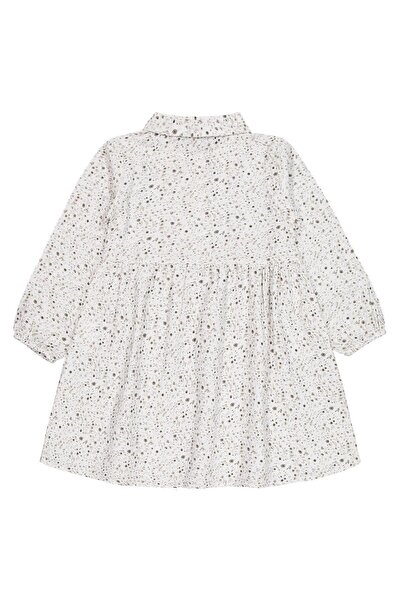 Civil Girls Patterned Dress for Ages 6-9 - Ecru 9-10 Years