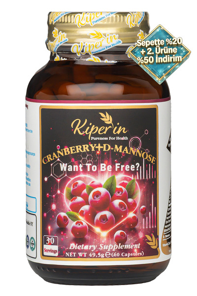 Kiperin Cranberry, D-mannoz, C Vitamin - Idrar Yolu Sağlığı (60Kapsül & 1400mg)